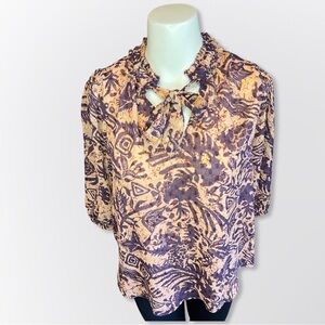Joie Boho Floral Textured Blouse Small